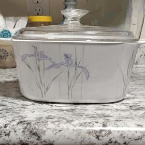 Vintage CorningWare Shadow Iris Casserole Dish